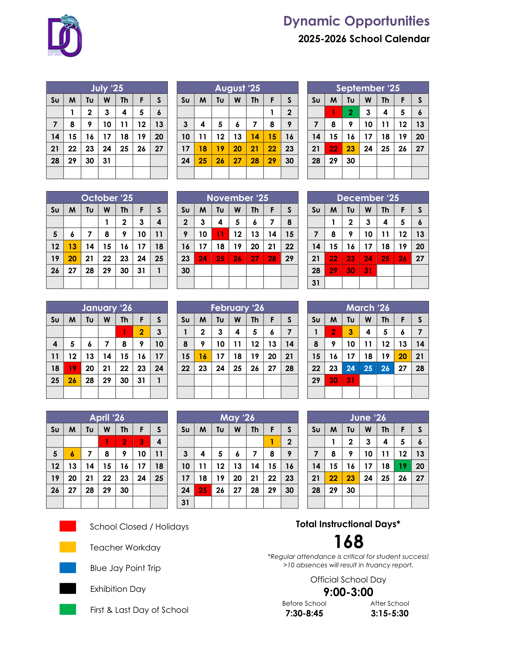 2025-2026 School Calendar-1